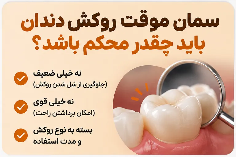 میزان گیر مناسب سمان موقت روکش دندان