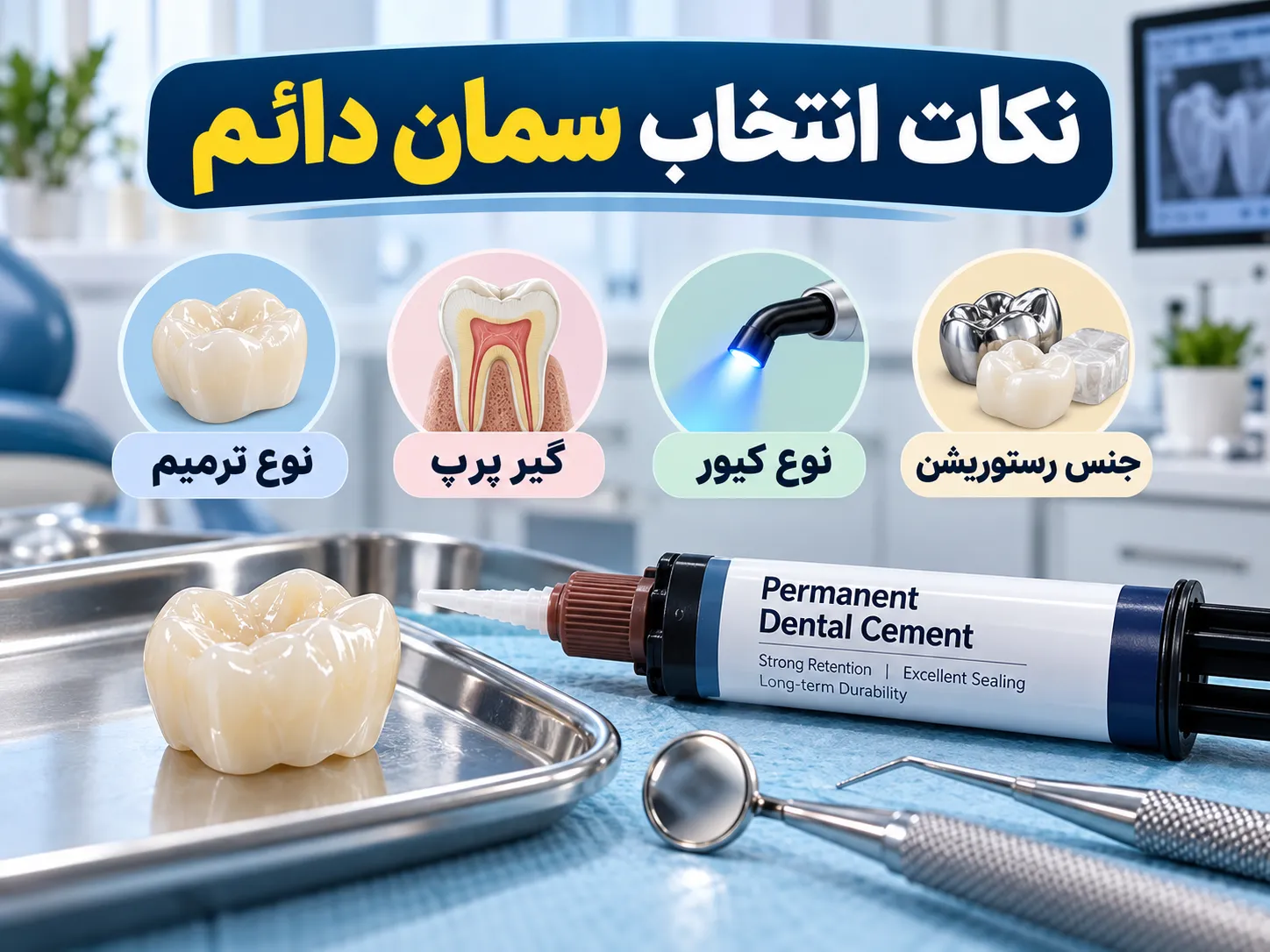 نکات انتخاب سمان دائم بر اساس نوع ترمیم، گیر پرپ و نوع کیور